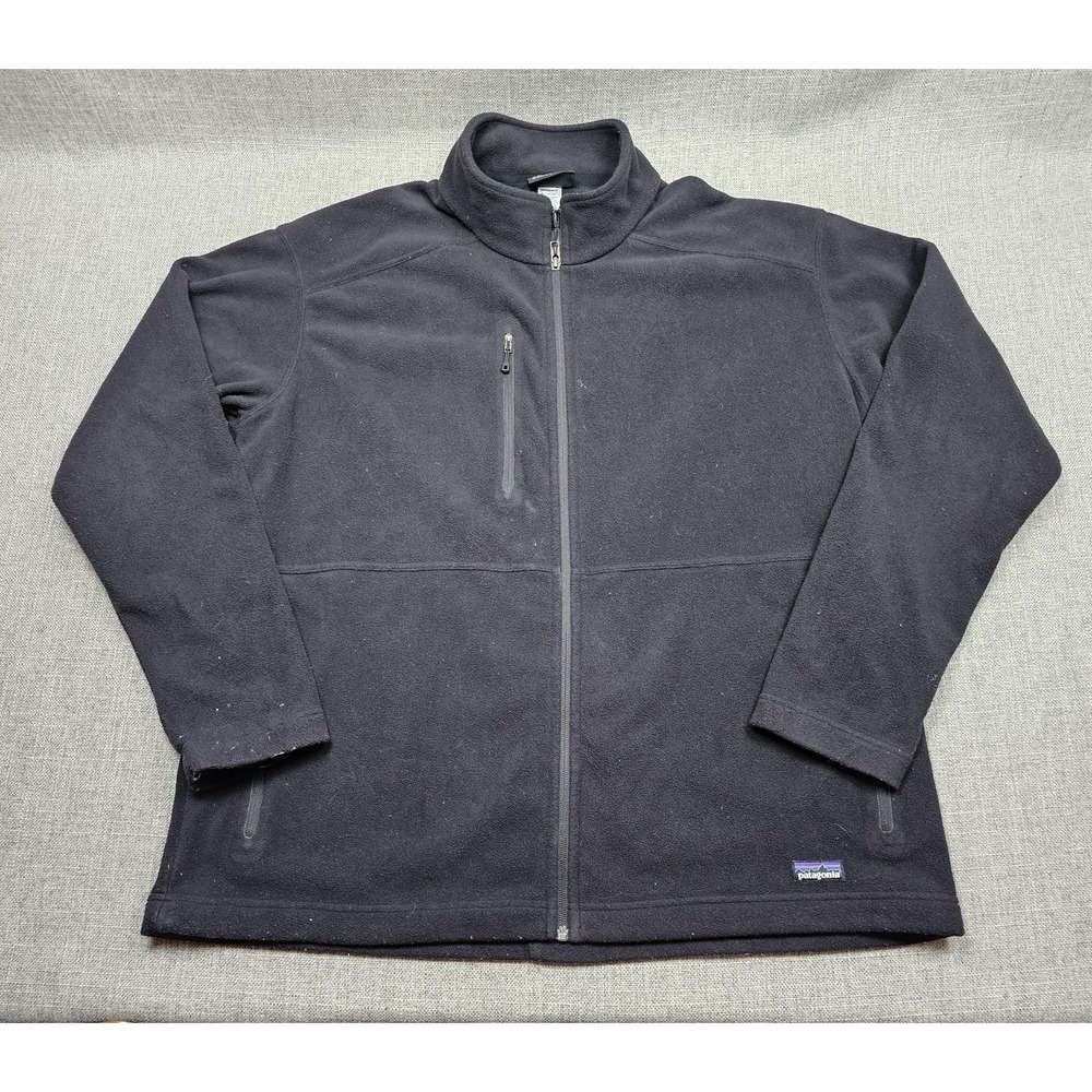 Patagonia‎ Synchilla Jacket Mens XL Black Fleece Full Zip Windbreaker Outdoor
